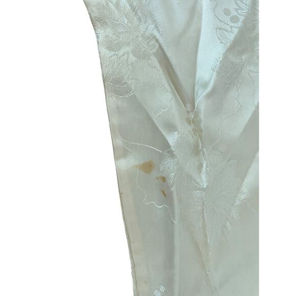 Vtg 50s Chinese Satin Embroidered Lounge Set Jacket & Pants Floral Frog Button - Picture 11 of 16